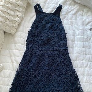 Lace navy blue dress